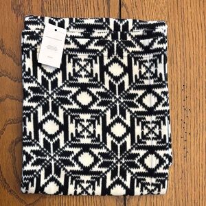 Lands' End Black and White Patterned Scarf